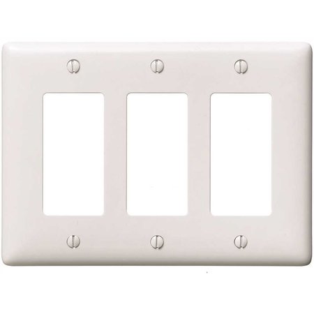 HUBBELL WIRING 3-Gang Medium Size Decorator Wall Plate - White PJ263W